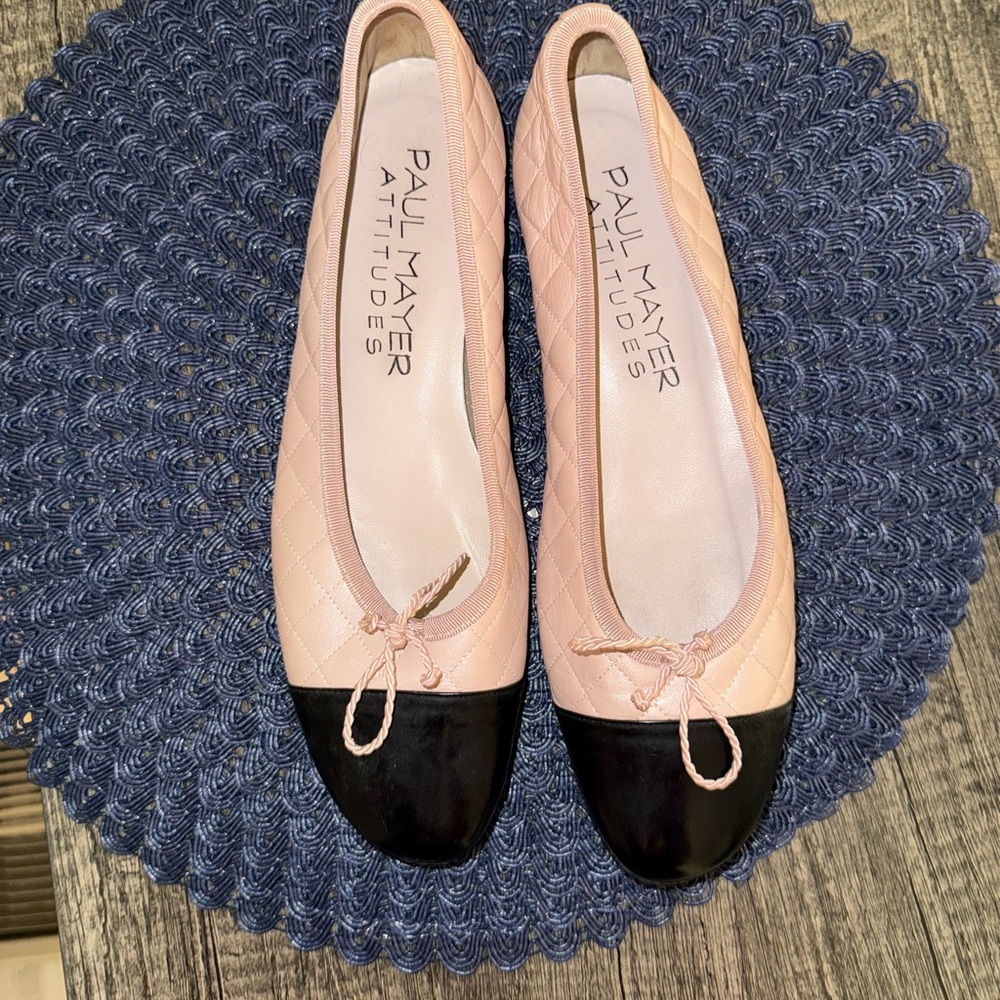 Paul Mayer Designer Size 8 Pink and Black Ballet Flats